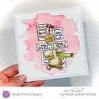Purple Onion Designs Flappy's Christmas Delivery Cling Stamp pod5003 Holiday Shopping Dog Card