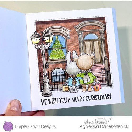 Purple Onion Designs Hannah And Finn Cling Stamp pod1361 Christmas Couples City Card