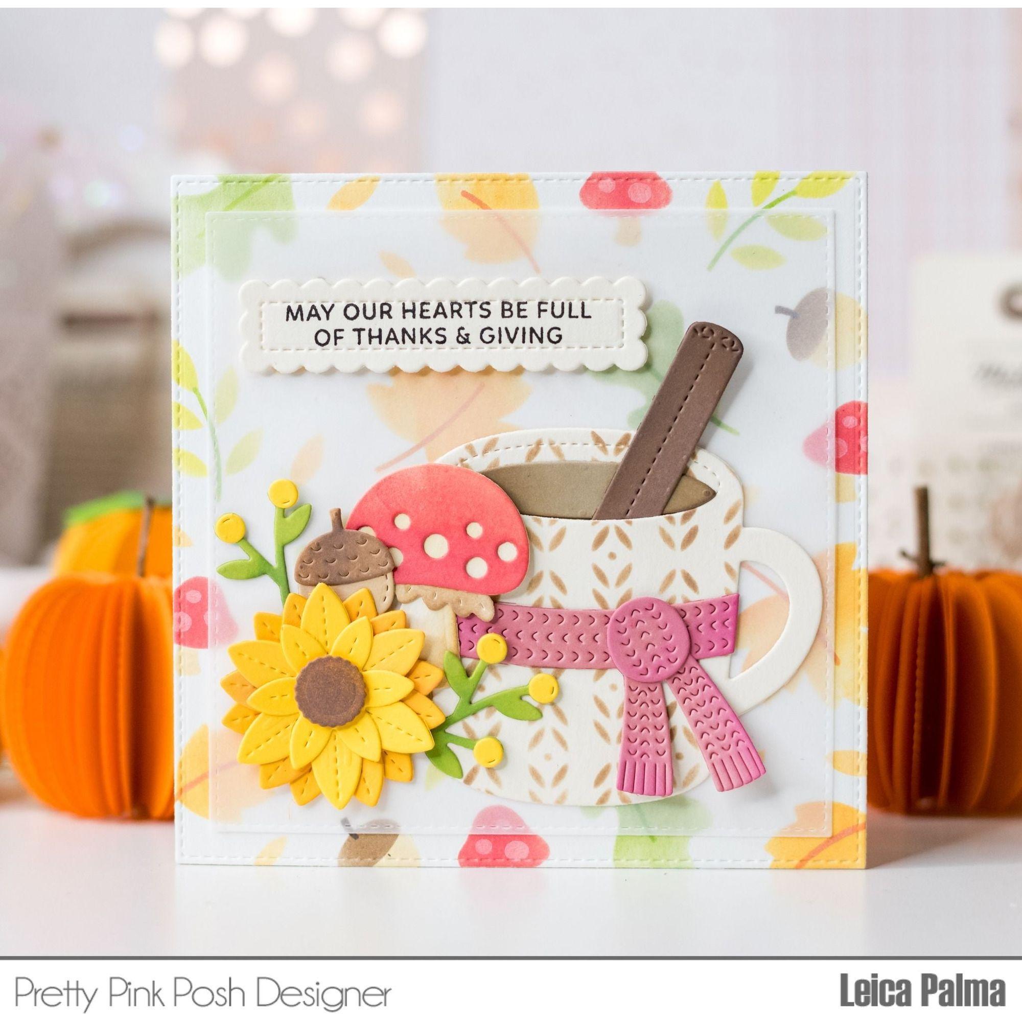 Pretty Pink Posh Layered Woodland Stencils sunflower