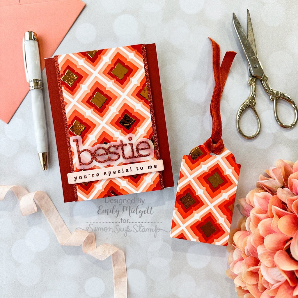 Simon Says Clear Stamps Airy Greetings 3034ssc Be Bold Bestie Card and Bookmark | color-code:ALT01