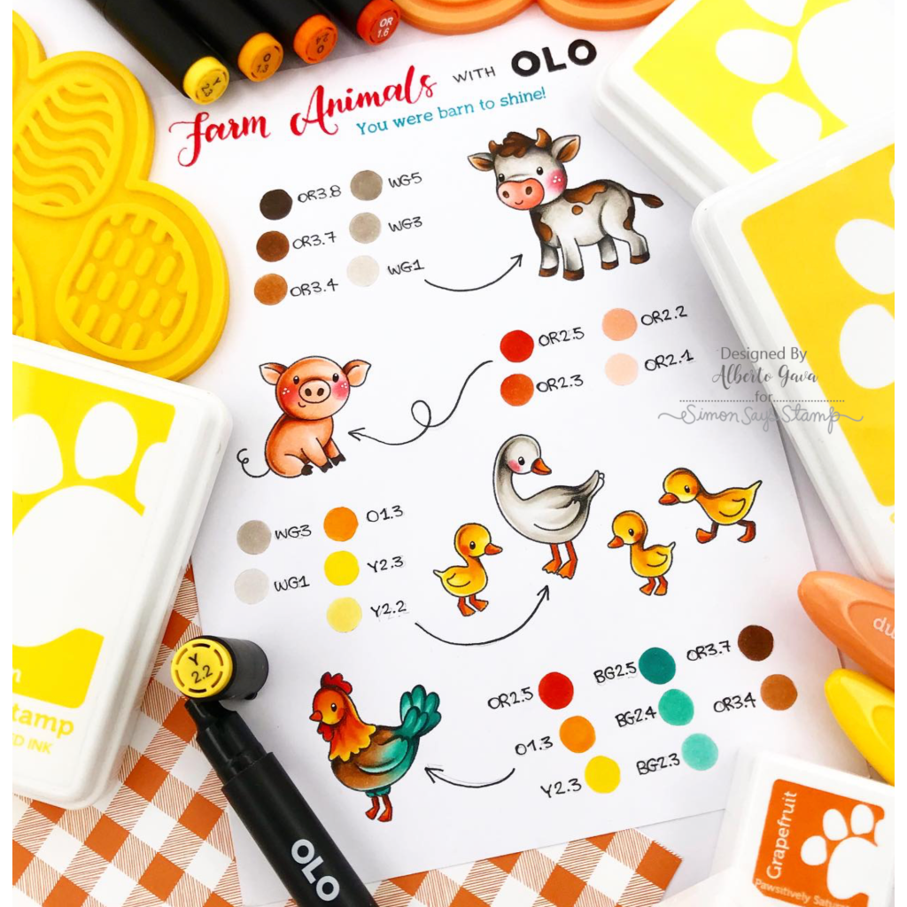 Simon Says Stamps and Dies Farm Life set951fl Rain or Shine Coloring Guide | color-code:ALT09