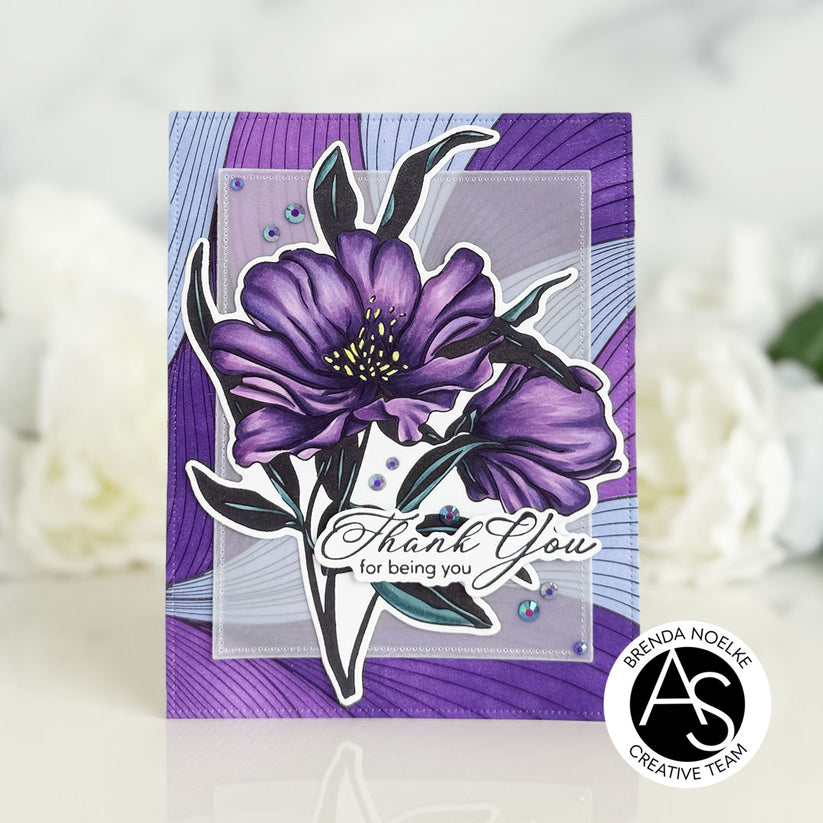 Alex Syberia Designs Abstract Background Stencil Set asd-ste-pp-3 Thank You For Being You Card