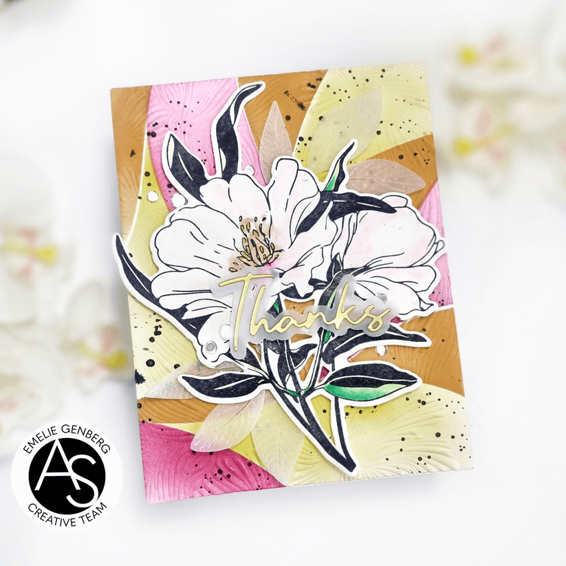 Alex Syberia Designs Abstract Background Stencil Set asd-ste-pp-3 Thanks Card