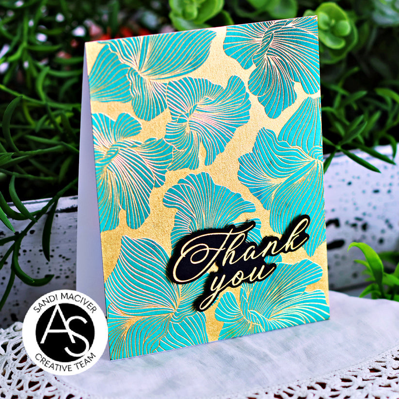 Alex Syberia Designs Abstract Floral Background Press Plate Set asd-pp-5 Thank You Card