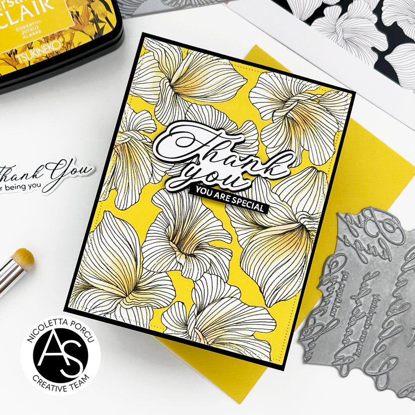 Alex Syberia Designs Abstract Floral Background Press Plate Set asd-pp-5 You Are Special Thanks Card