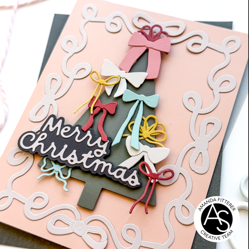 Alex Syberia Designs Bow Ho Ho Frame Die Set asd-d-202 ribbon