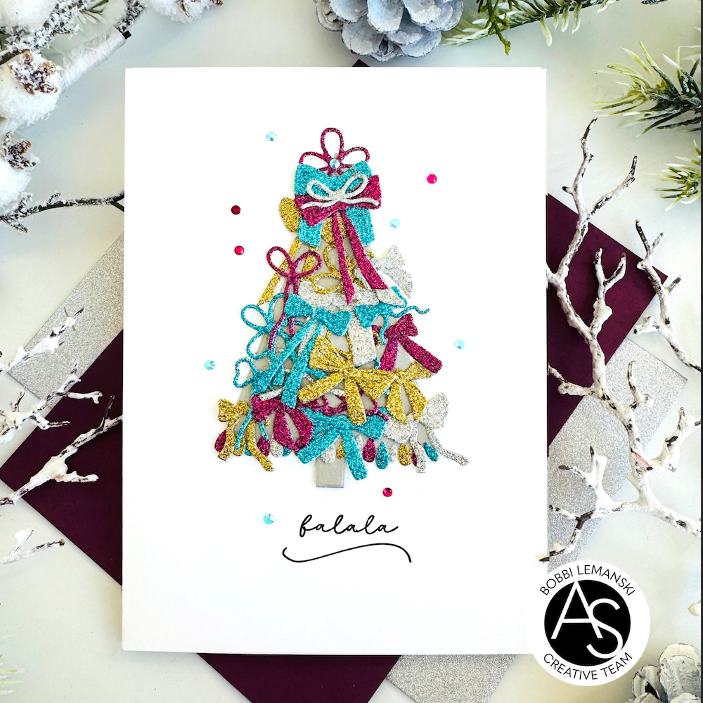Alex Syberia Designs Build-a-Bow Christmas Tree Die Set asd-d-201 glitter