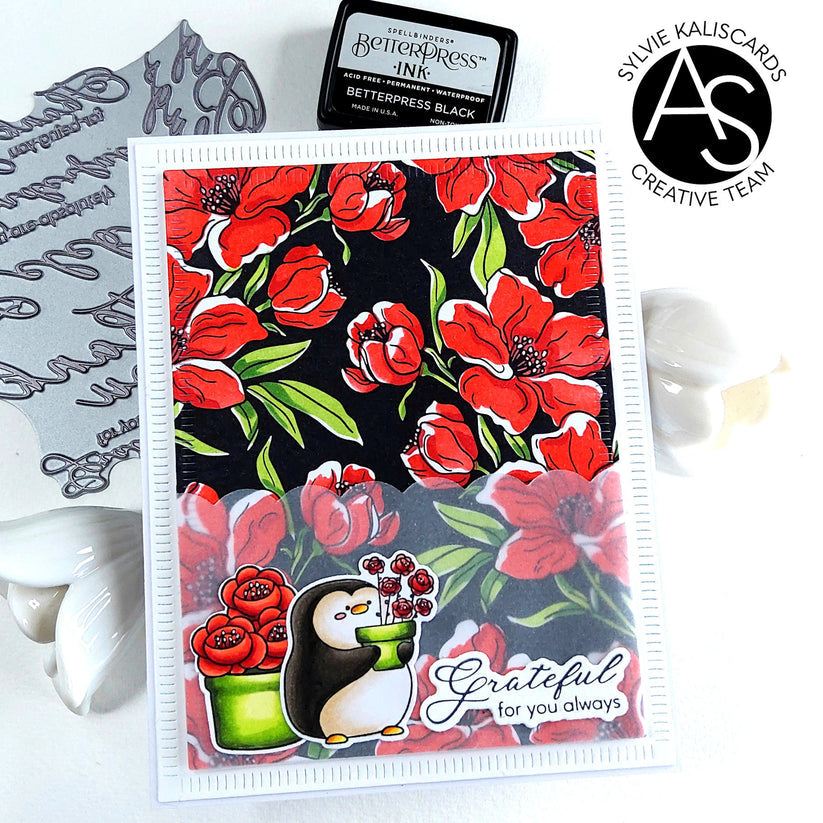 Alex Syberia Designs Charming Floral Background Press Plate Set asd-pp-2 Grateful For You Always Card