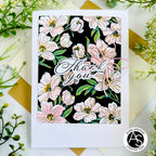 Alex Syberia Designs Charming Floral Background Press Plate Set asd-pp-2 Thank You Card