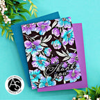 Alex Syberia Designs Charming Floral Background Press Plate Set asd-pp-2 Thankful Card