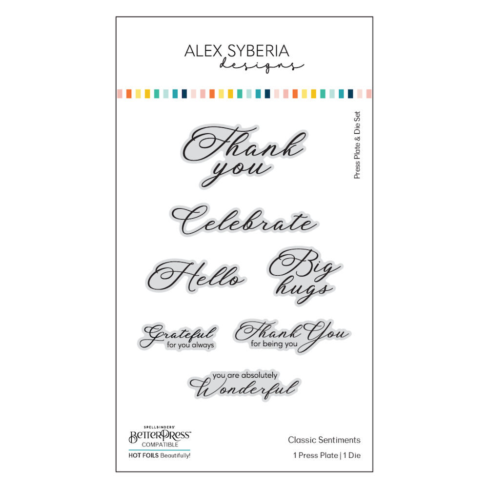 Alex Syberia Designs Classic Sentiments Press Plate & Die Set asd-pp-4