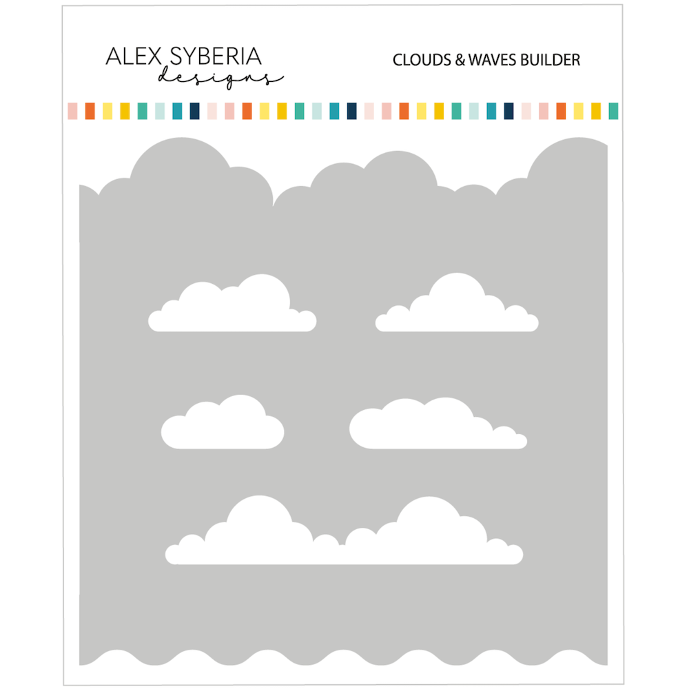 Alex Syberia Designs Clouds & Waves Builder Stencil asd-ste-233