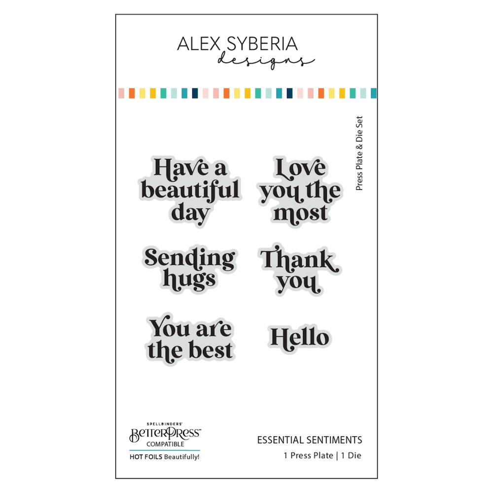 Alex Syberia Designs Essential Sentiments Press Plate and Die Set asd-pp-6