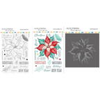 Alex Syberia Designs Festive Poinsettia Stamp Die and Stencil Bundle