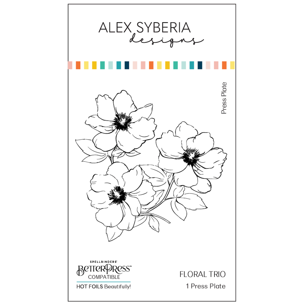Alex Syberia Designs Floral Trio Press Plate asd-pp-14