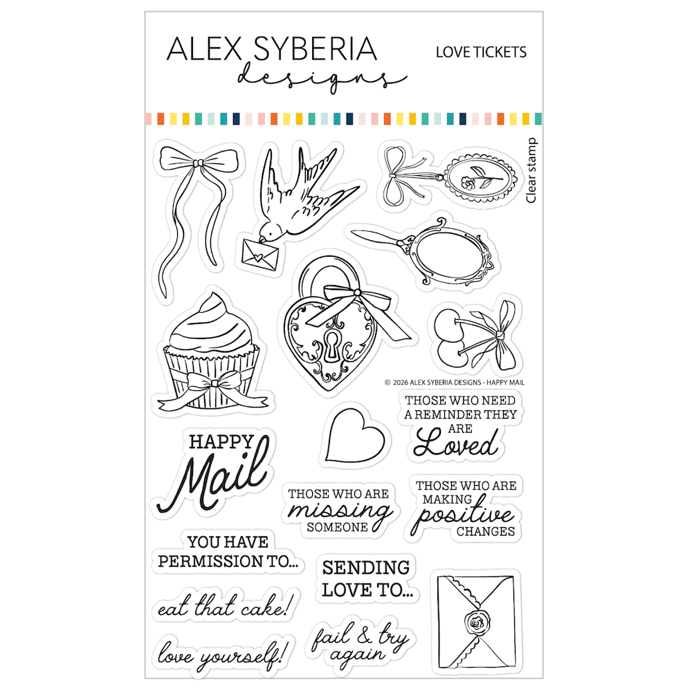 Alex Syberia Designs Love Tickets Clear Stamp Set asd-sta-218