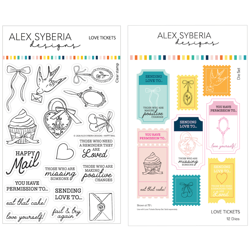 Alex Syberia Designs Love Tickets Stamp and Die Bundle