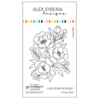 Alex Syberia Designs Lush Peony Bouquet Press Plate asd-pp-17