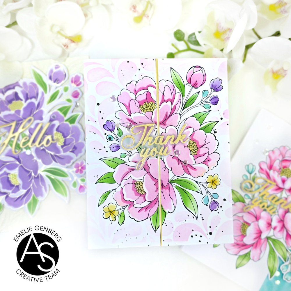 Alex Syberia Designs Lush Peony Bouquet Press Plate asd-pp-17 emelie