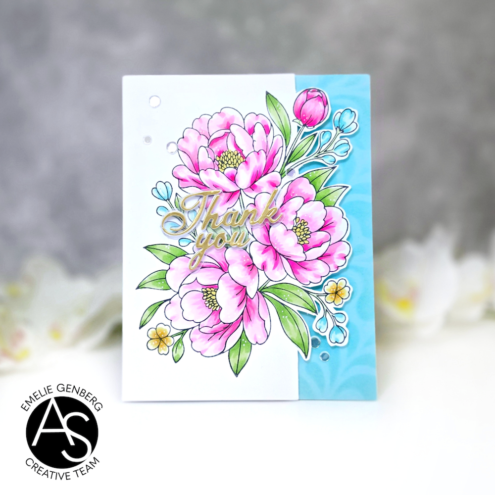 Alex Syberia Designs Lush Peony Bouquet Press Plate asd-pp-17 thank