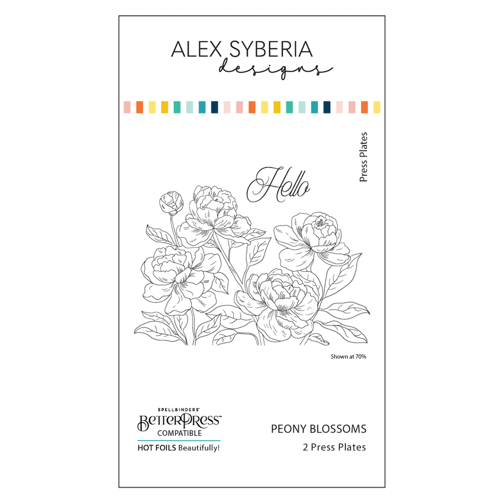 Alex Syberia Designs Peony Blossoms Press Plate Set asd-pp-9
