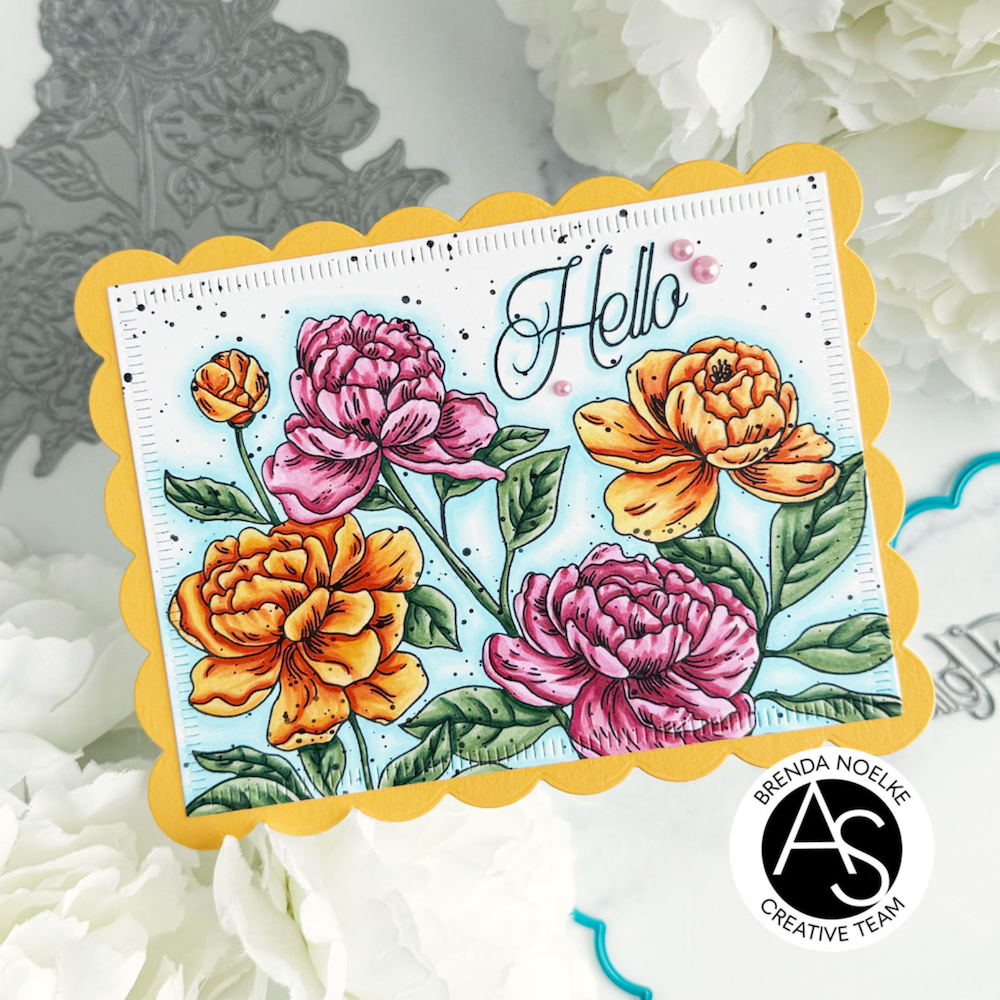 Alex Syberia Designs Peony Blossoms Press Plate Set asd-pp-9 hello