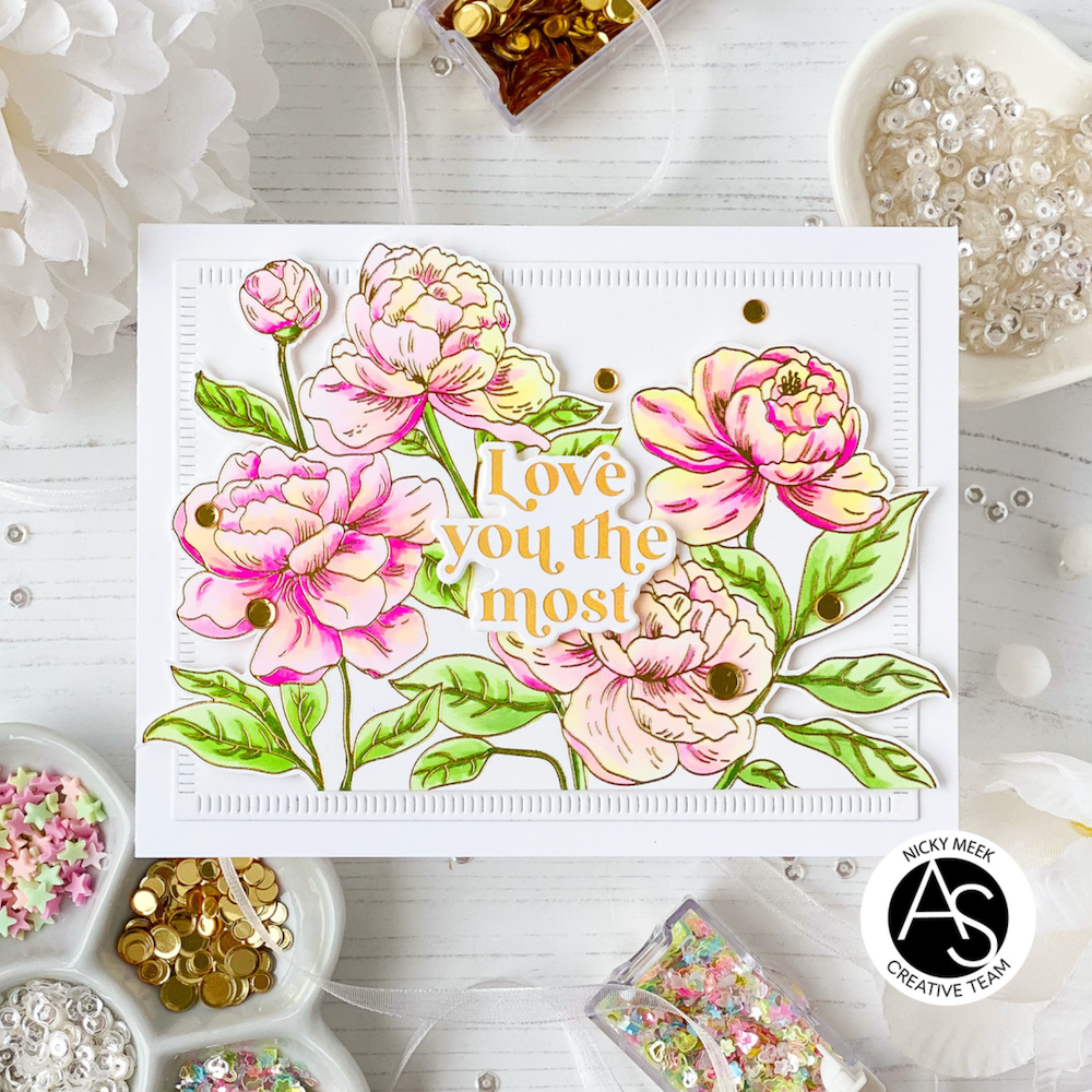 Alex Syberia Designs Peony Blossoms Press Plate Set asd-pp-9 love