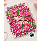 Alex Syberia Designs Peony Corners Clear Stamp Set asd-sta-228 heartfelt thanks