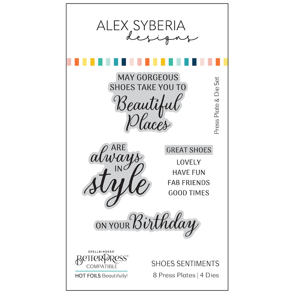 Alex Syberia Designs Shoes Sentiments Press Plate and Die Set asd-pp-16