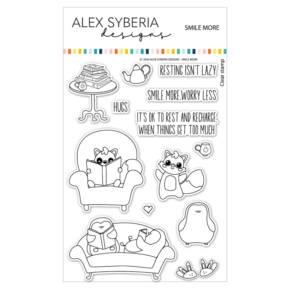 Alex Syberia Designs Smile More Clear Stamp Set asd-sta-171