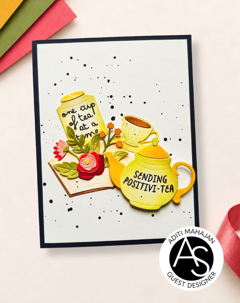 Alex Syberia Designs Tea & Books Clear Stamp Set asd-sta-237 yellow