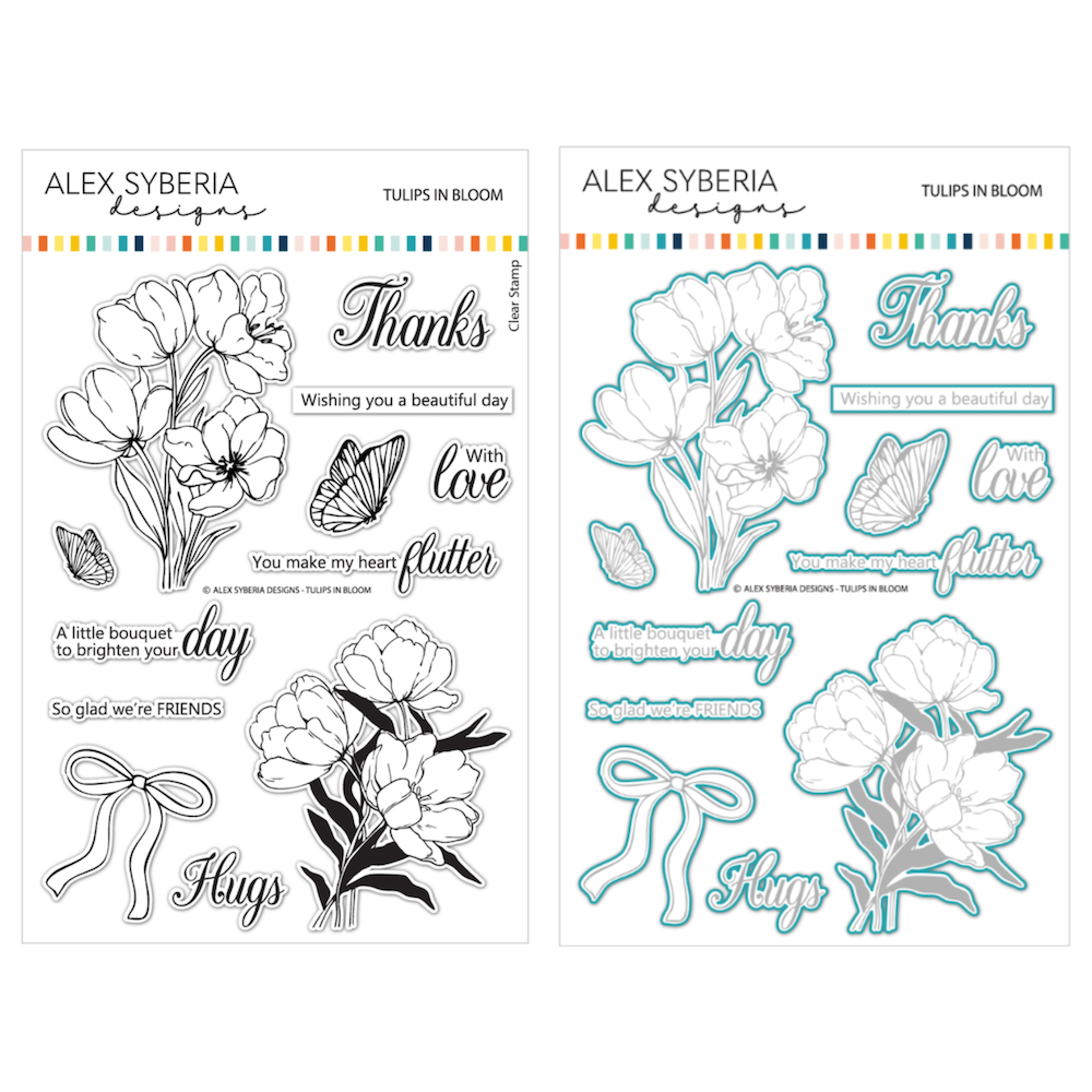 Alex Syberia Designs Tulips in Bloom Stamp and Die Bundle