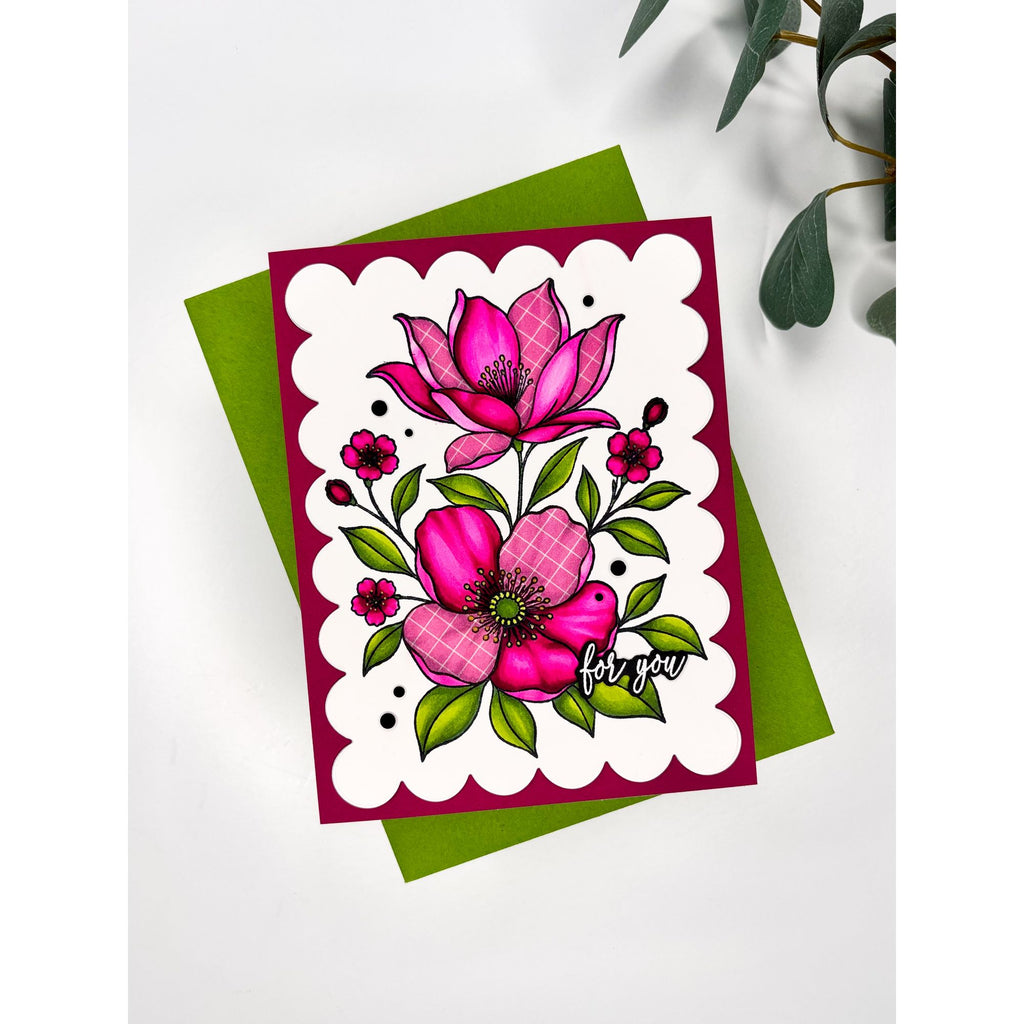 Alex Syberia Lovely Day STAMPtember Exclusive Stamps and Dies Floral Card 
Paper Piecing