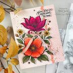 Alex Syberia Lovely Day STAMPtember Exclusive Stamps and Dies Floral Card Warm colors | color-code:ALT01