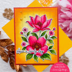 Alex Syberia Lovely Day STAMPtember Exclusive Stamps and Dies Floral Card bold pink