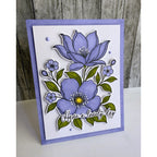 Alex Syberia Lovely Day STAMPtember Exclusive Stamps and Dies Floral Card lavender