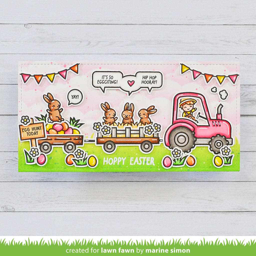 Lawn Fawn Set Hay There, Hayrides! Bunny Add-On Clear Stamps and Dies Hoppy Easter