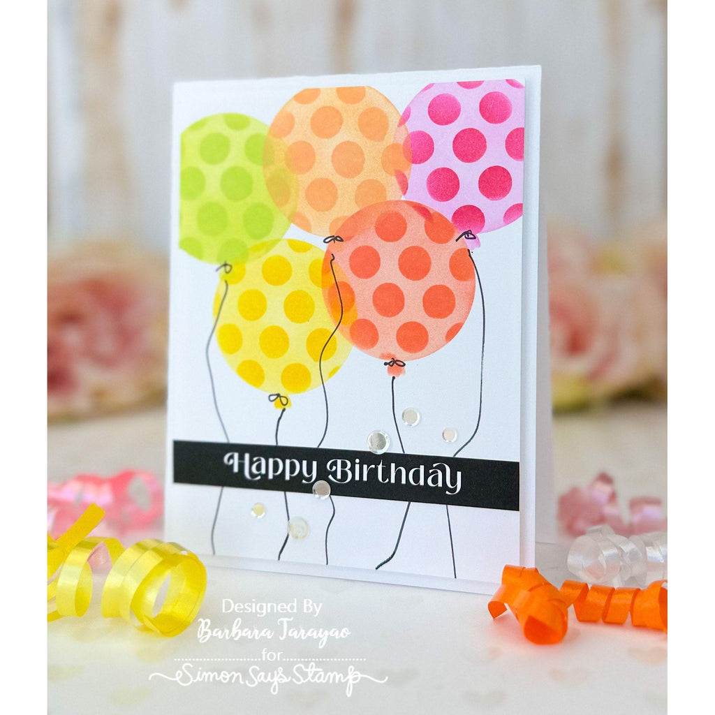 Simon Says Stamp Stencils All The Balloons ssst221705c Stamptember Birthday Card 