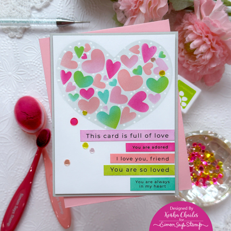 Simon Says Stamp Sentiment Strips All the Love sssg131150 Smitten Love You Card | color-code:ALT01