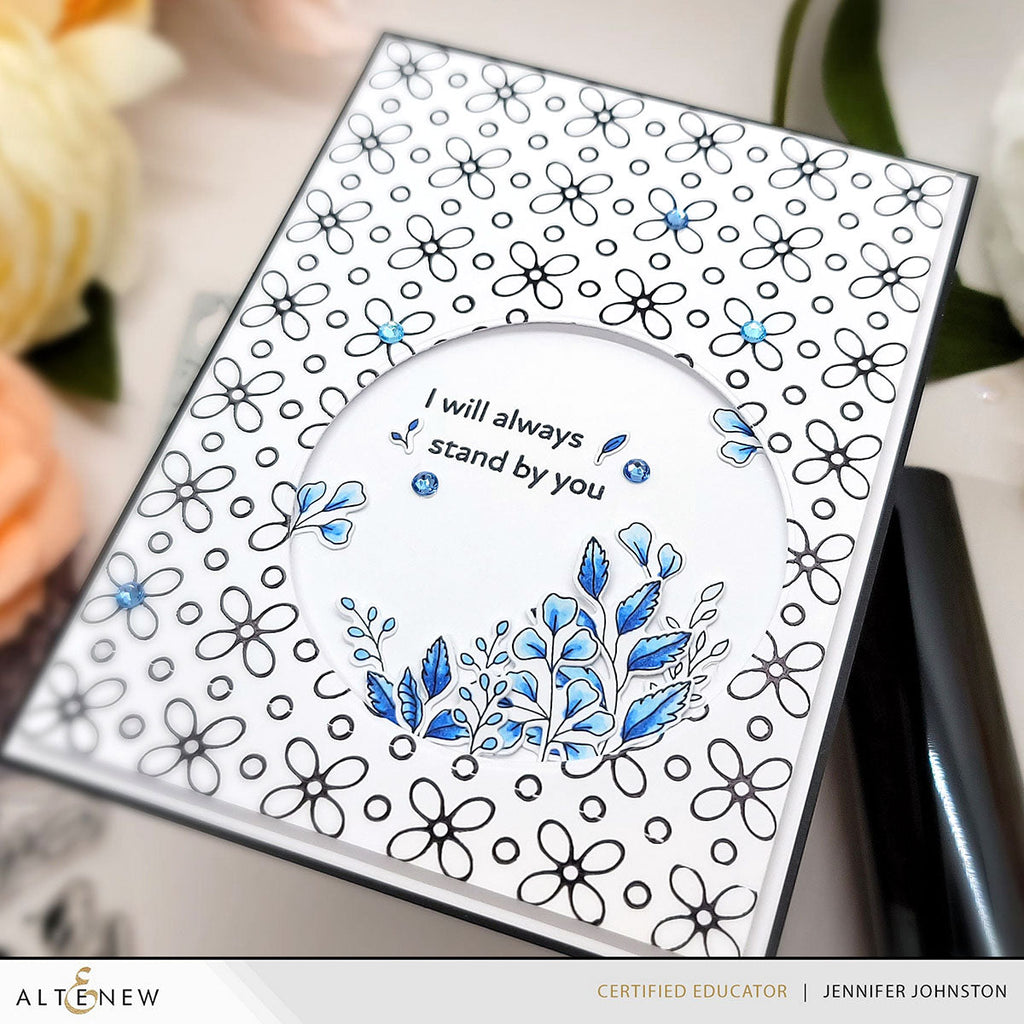 Altenew London Topaz Gem Sparkles alt10007 flower background