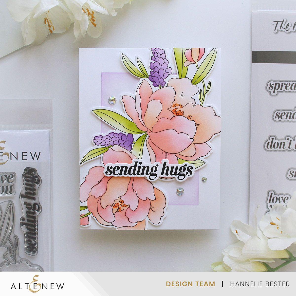 Altenew Peony and Lilac Swag Dies alt10147 sending hugs