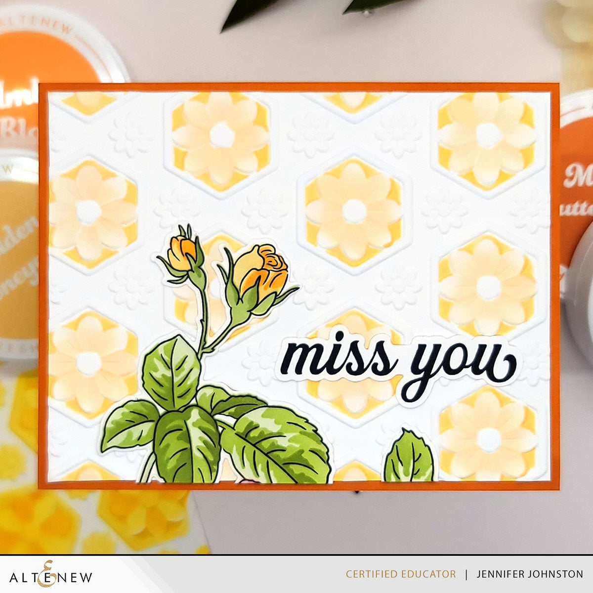 Altenew Botanical Honeycomb Simple Coloring Stencils alt10174 miss you