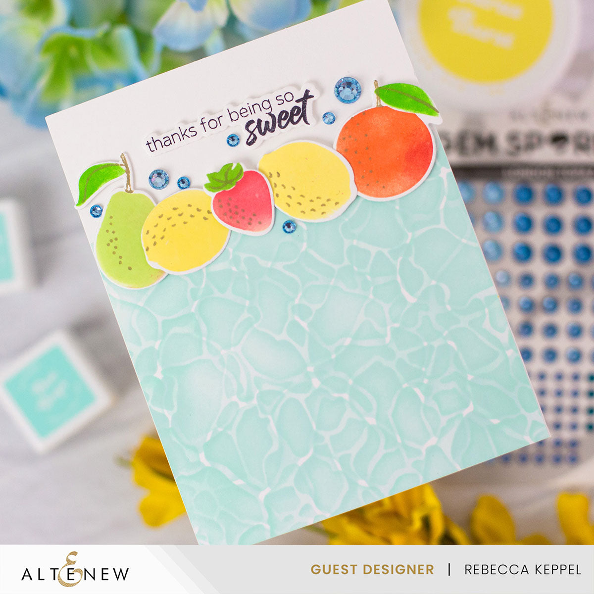 Altenew Water Builder Stencil alt10181 fun fruit