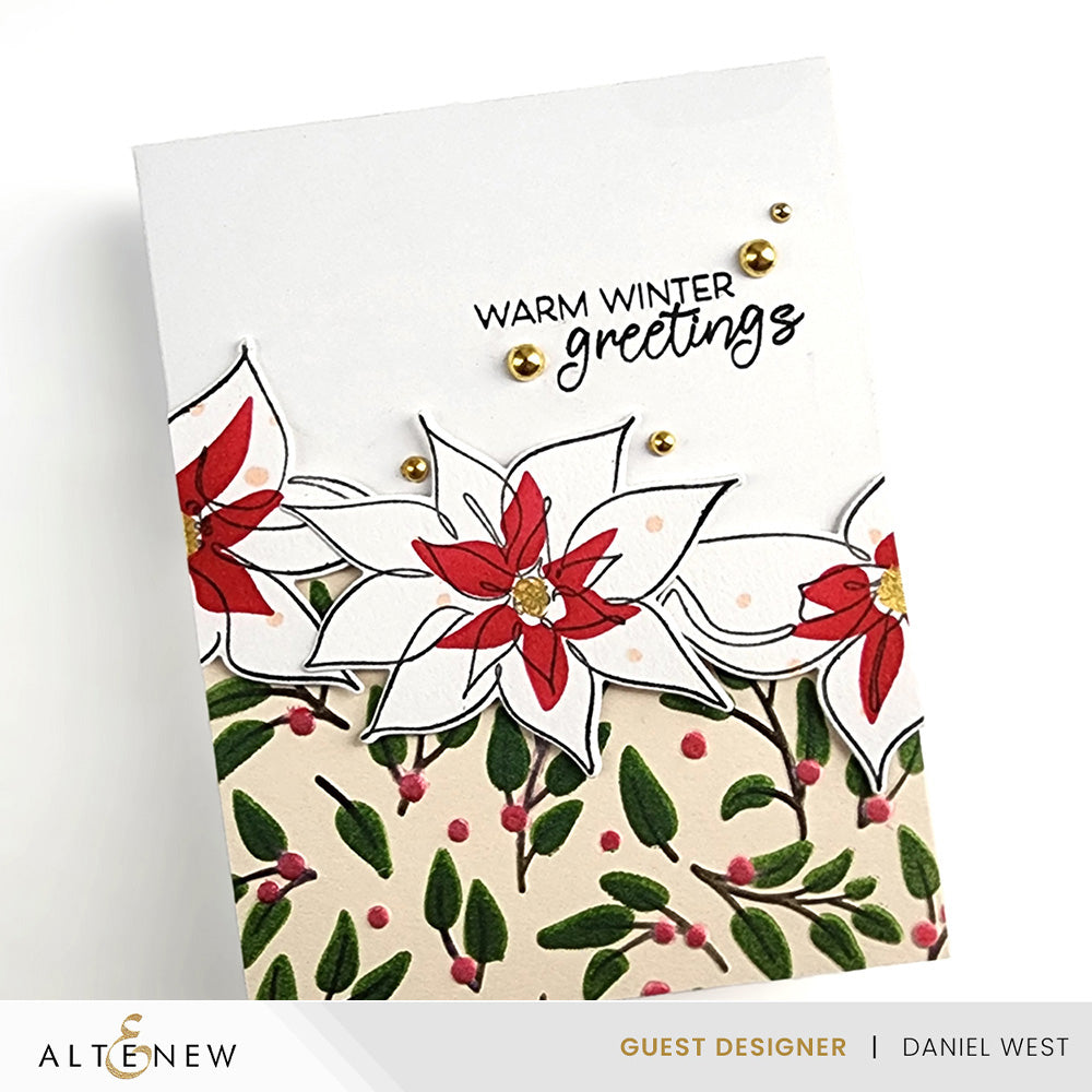 Altenew Festive Greenery 3D Embossing Folder alt8202 warm winter greetings