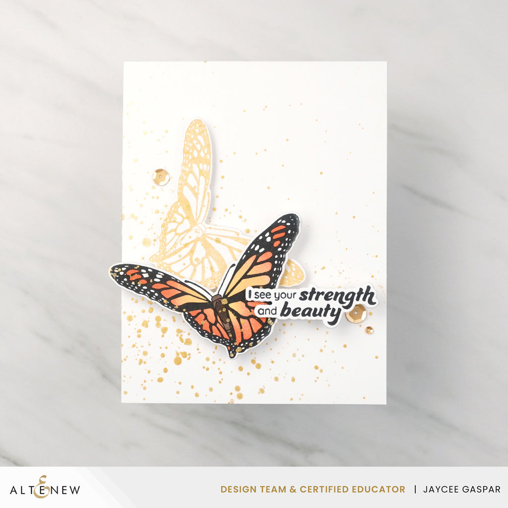 Altenew Beautiful Butterfly Simple Coloring Stencils alt8712 splatter