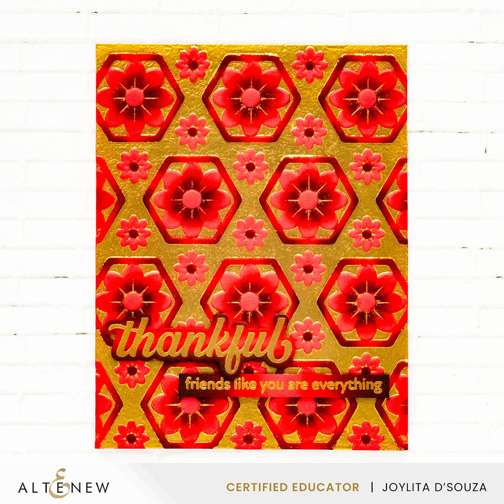 Altenew Botanical Honeycomb Simple Coloring Stencils alt10174 thankful