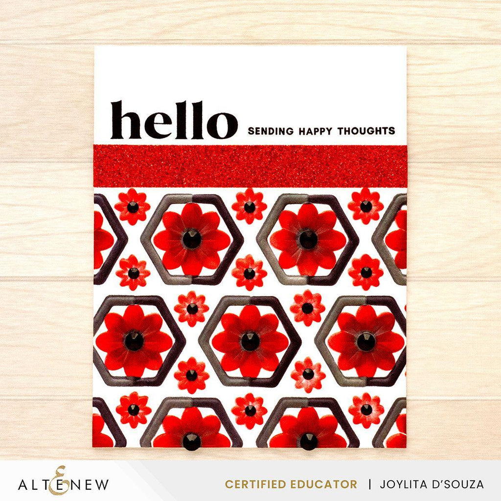 Altenew Botanical Honeycomb Stencils and 3D Embossing Folder Set hello
