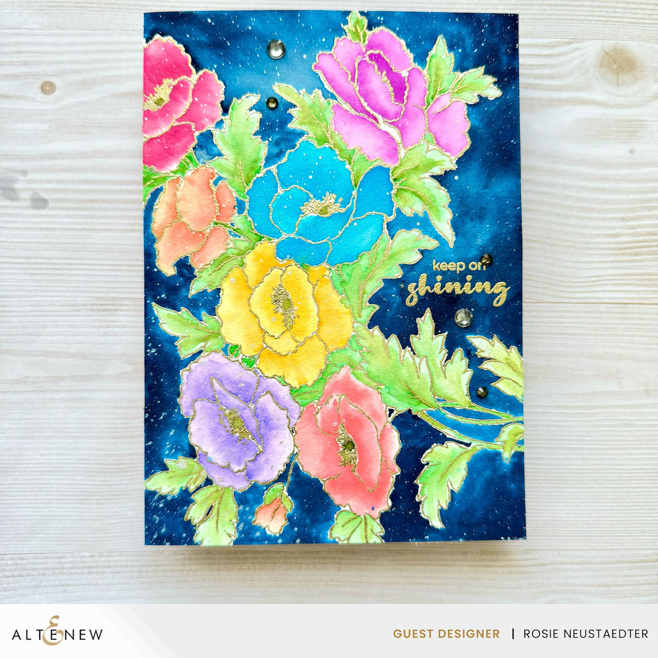 Altenew Bouquet of Poppies Clear Stamps alt10031 watercolor