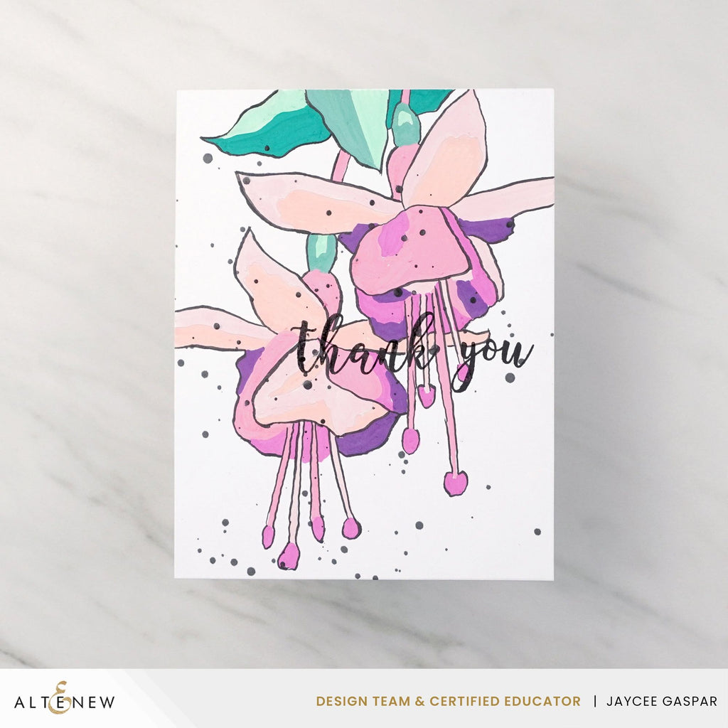 Altenew Color-by-Number Instant Artist Blossoming Florals 12 Sheet Pack alt8940 thank you