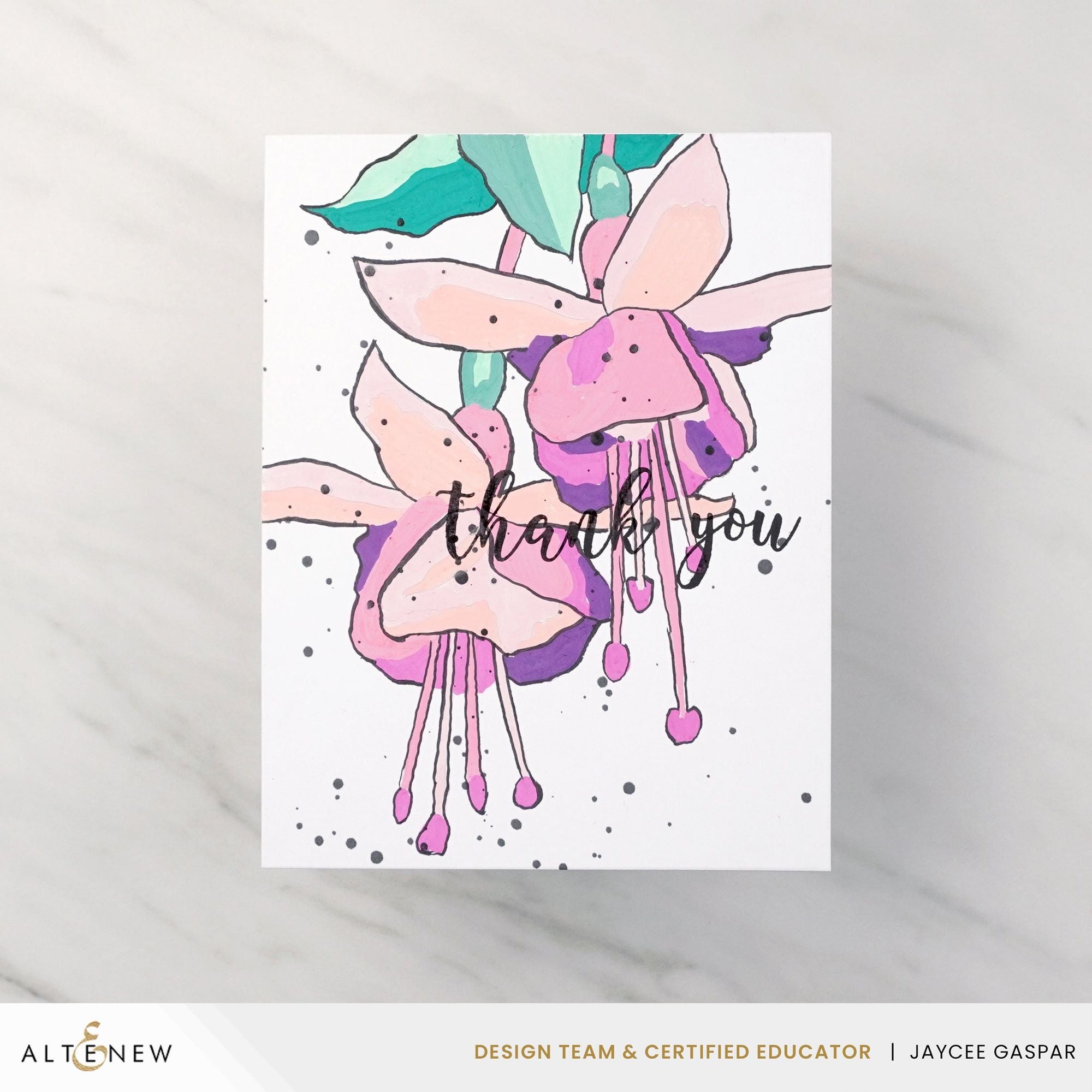 Altenew Color-by-Number Instant Artist Blossoming Florals 12 Sheet Pack alt8940 thank you